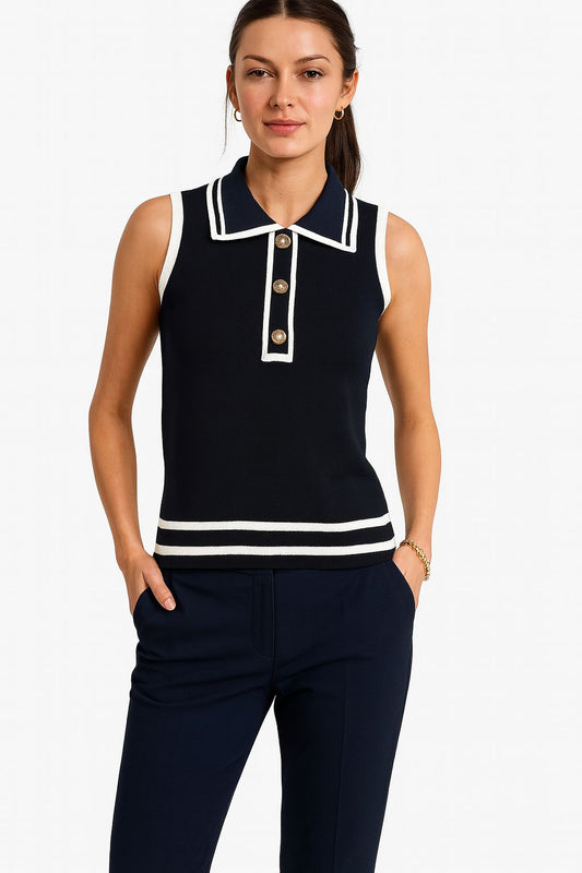 Black -with- white stripe Polo Shirt