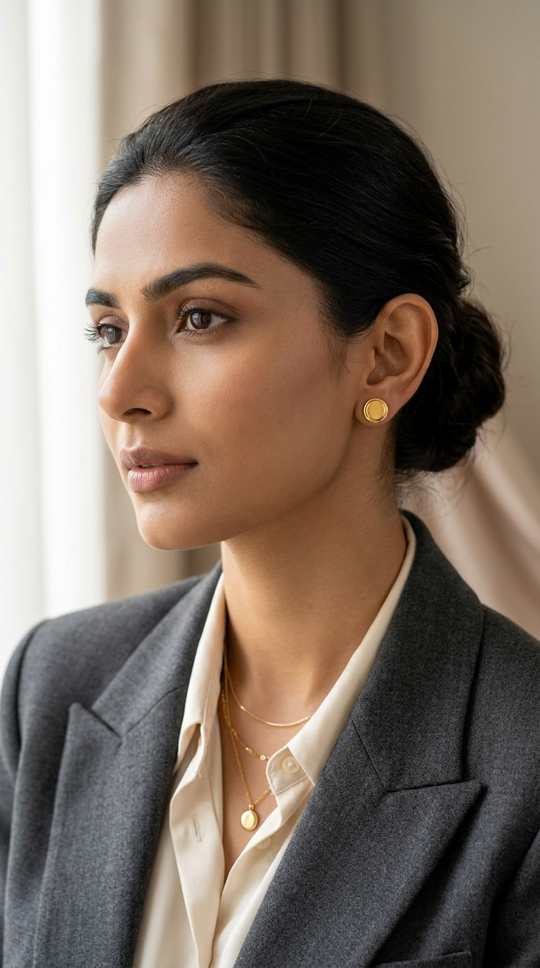 Elegant Gold Stud Earrings