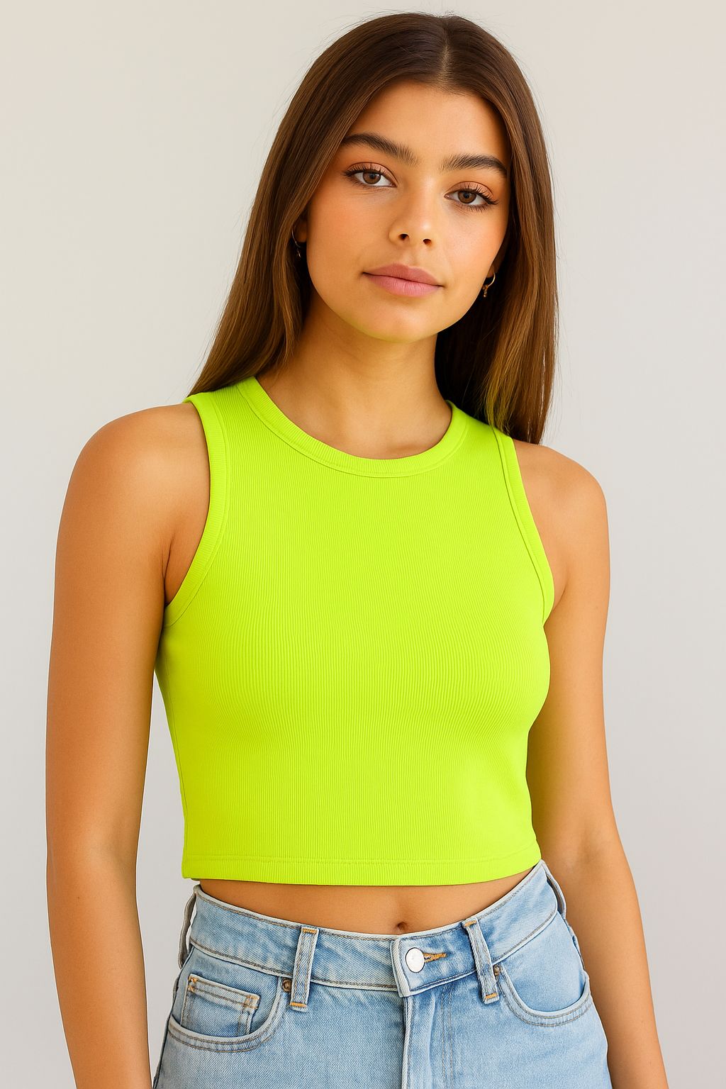 Flora Green Tank Top