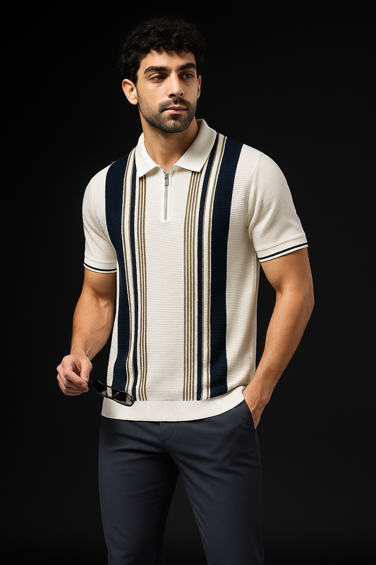 White & Blue Polo Shirt