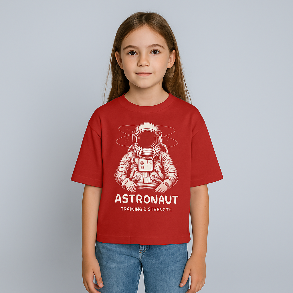 Astronaut  Oversized  Red Tee for Teenage