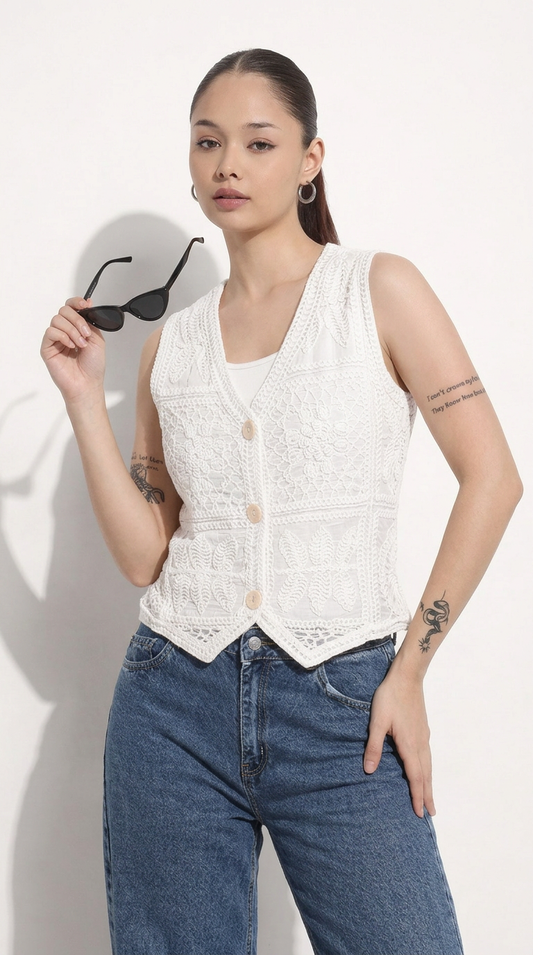 Women's Crochet self design Jacket