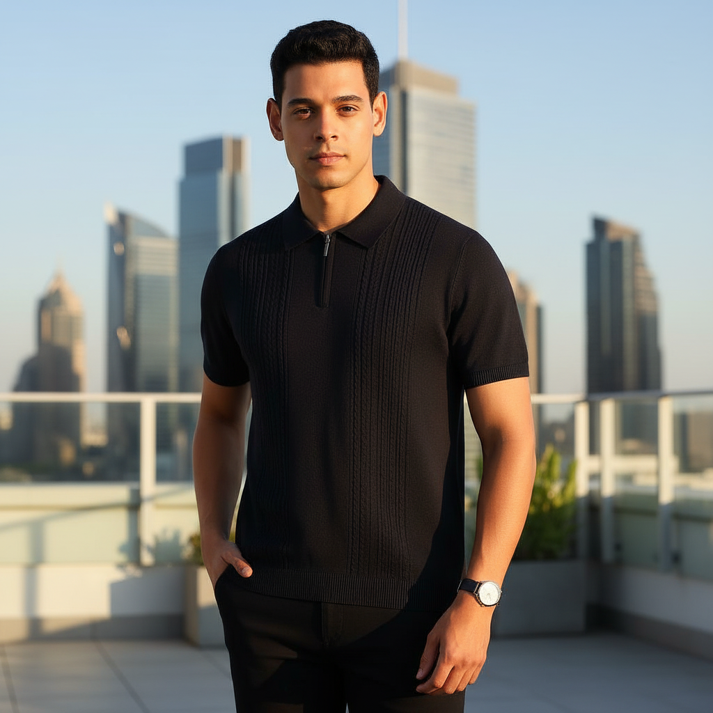 Men’s Knitted Regular Fit Polo T-shirt