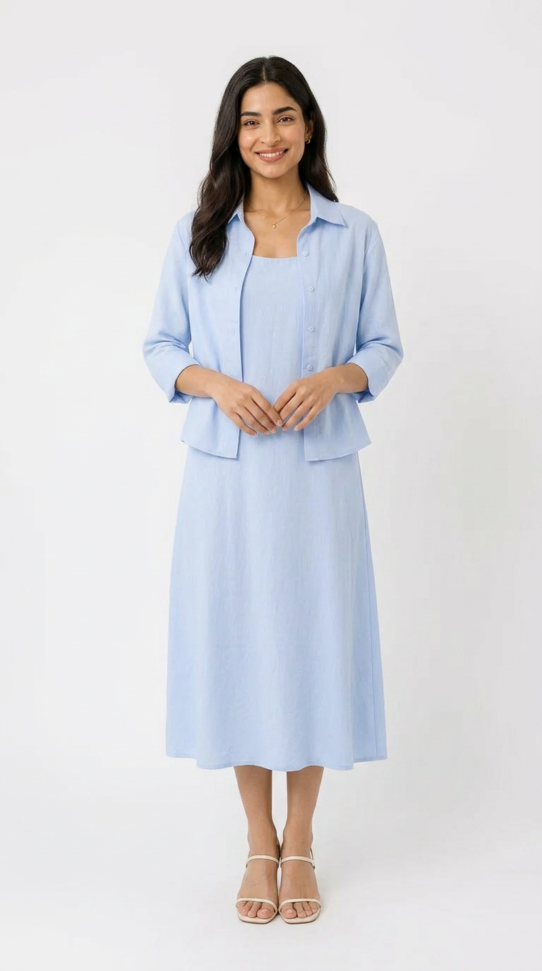 Soft Light Elegant 2 piece Dress