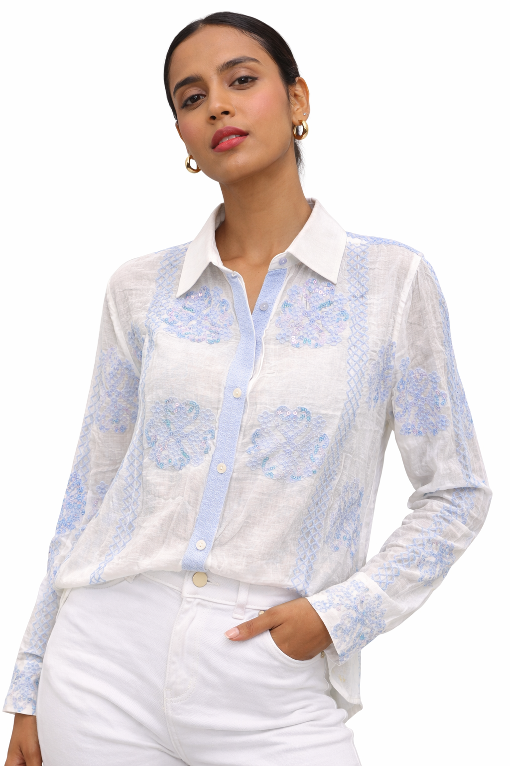 Cotton Embroidered Soft linen Shirt