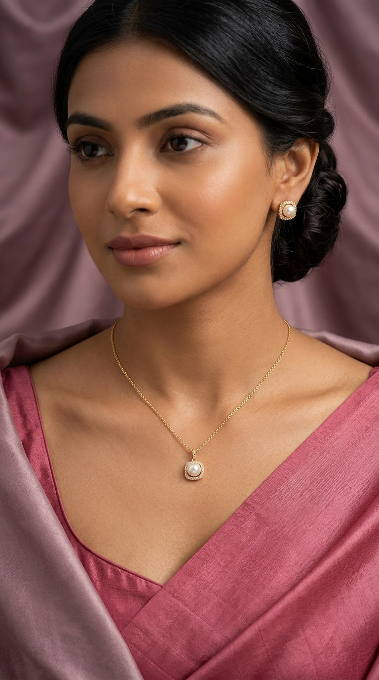 Delicate Pearl Gold Pendant necklace