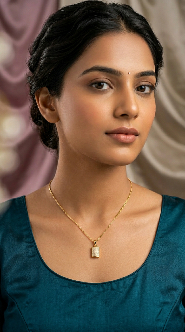 Gleaming Diamond Gold Pendant Necklace