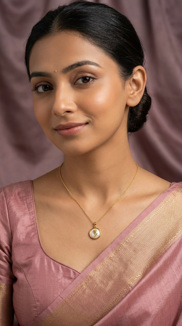 White Gold delicate design Pendant Necklace