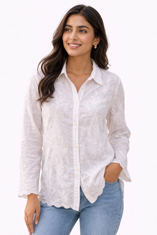 Cotton Embroidered Long sleeves Shirt
