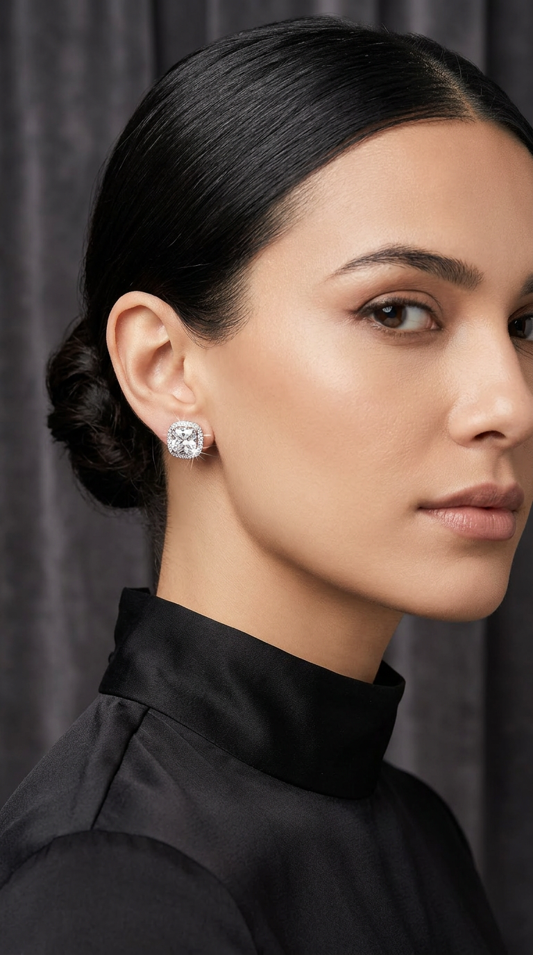 Elegant Diamond Stud Earrings