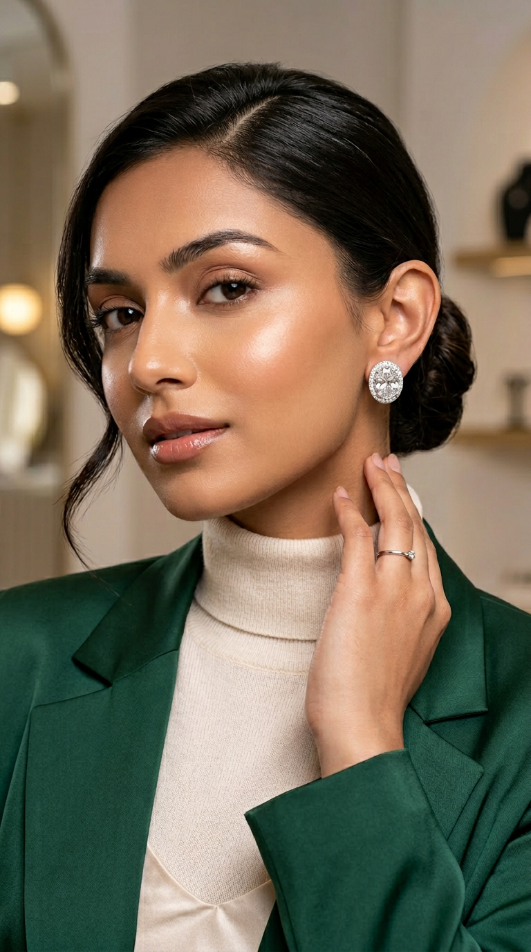 Elegant Oval-Cut Diamond Stud