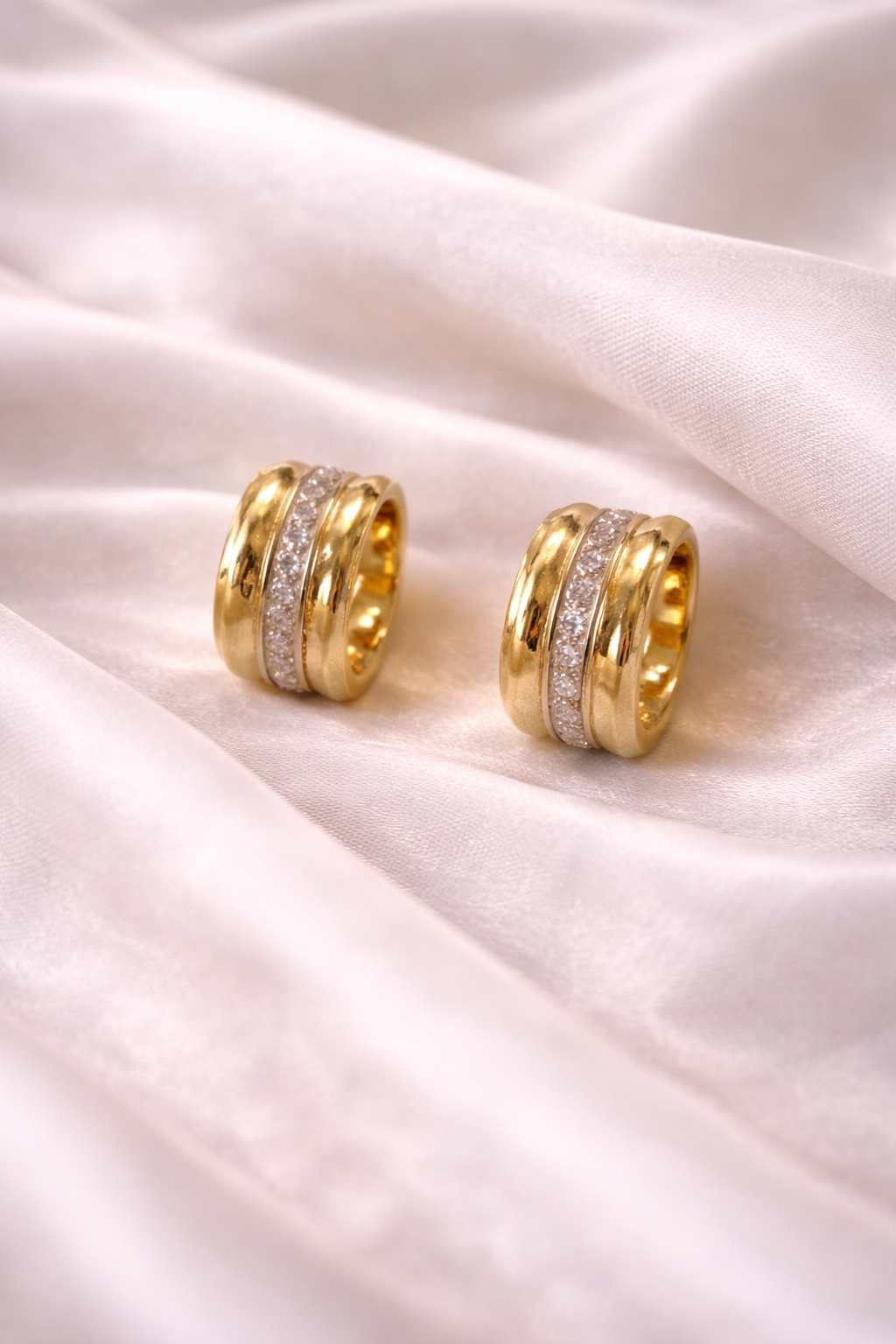Elegant Gold & Diamond Huggies