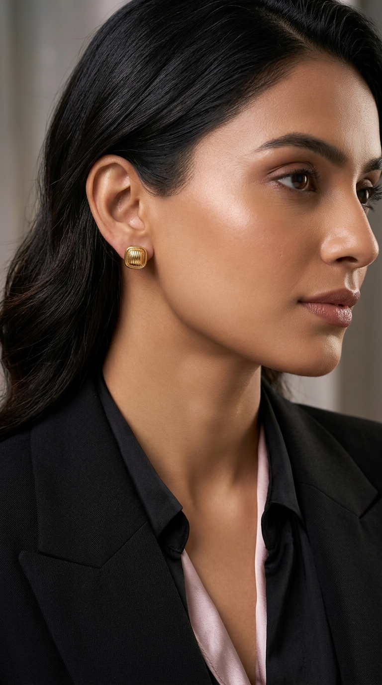 Elegant Gold Stud Earrings