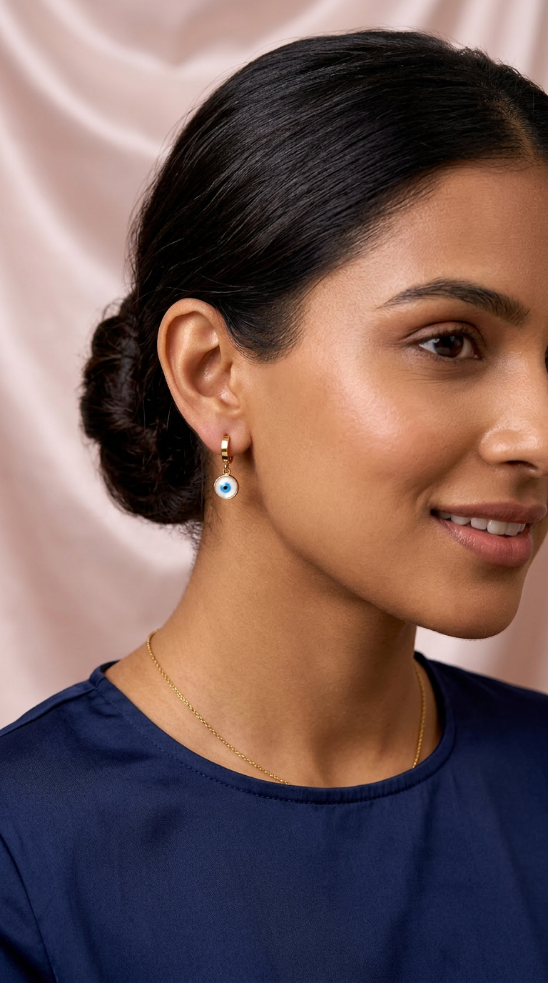 Gold Evil Eye Earrings