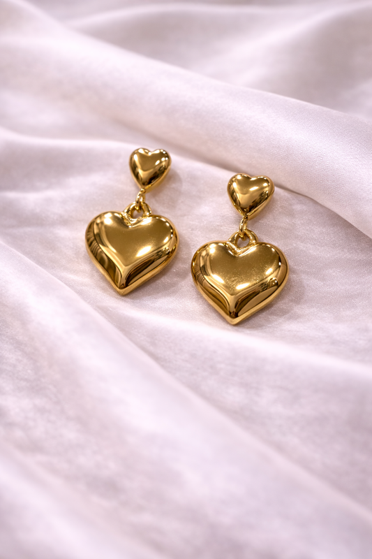 Gold Heart-shaped Earring