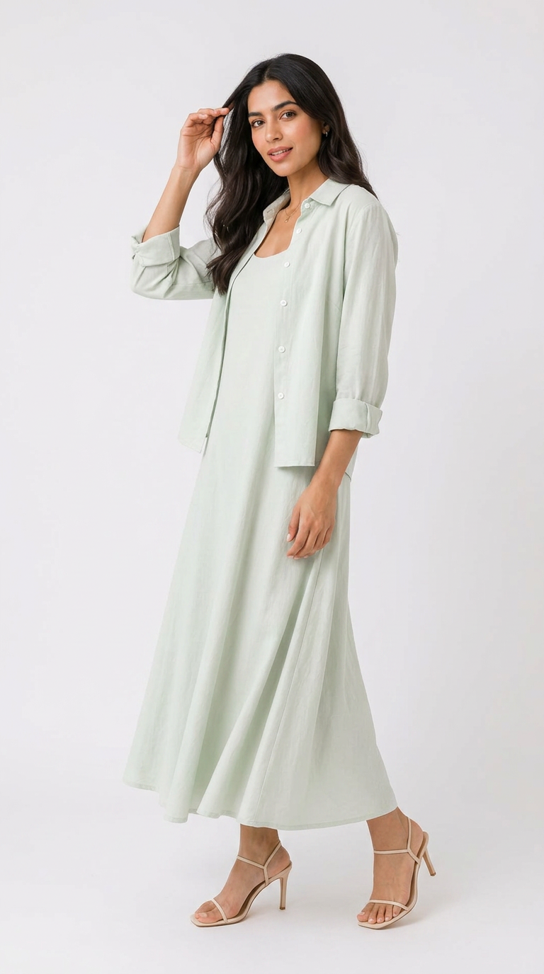 Soft Light Elegant 2 piece Dress