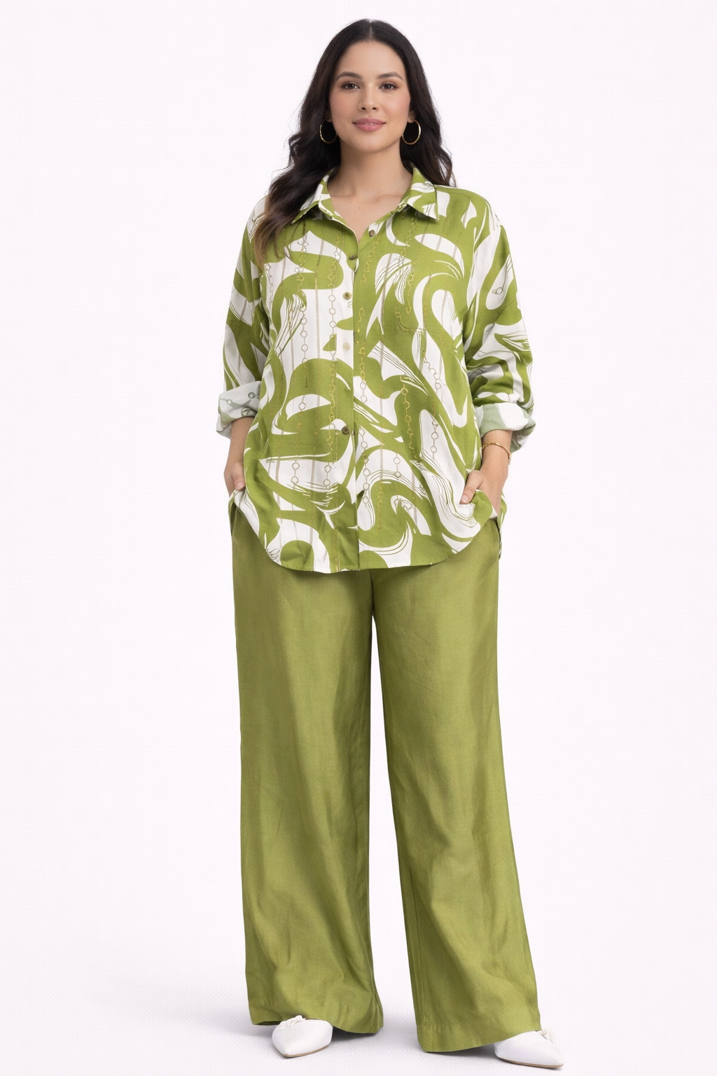 Imported Cotton Green Cord set