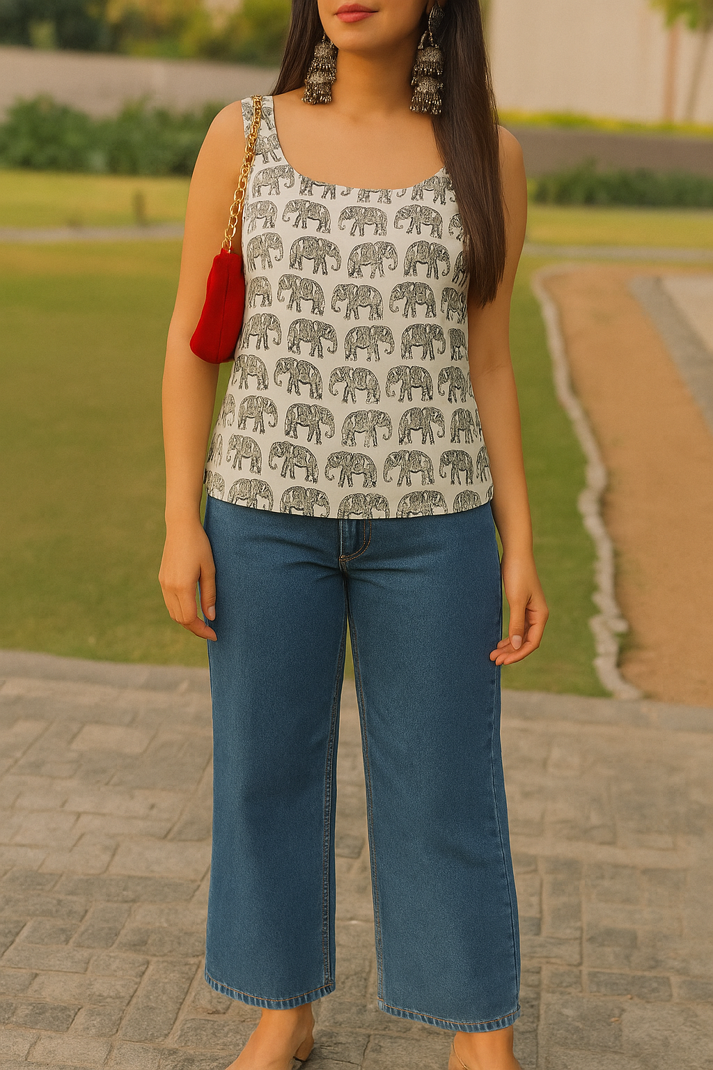 Printed short Jaipuri Kurti