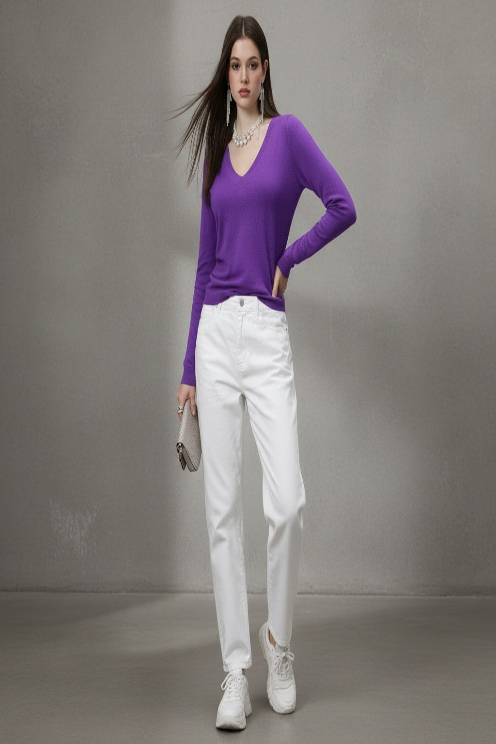 Purple full sleeves T-shirt