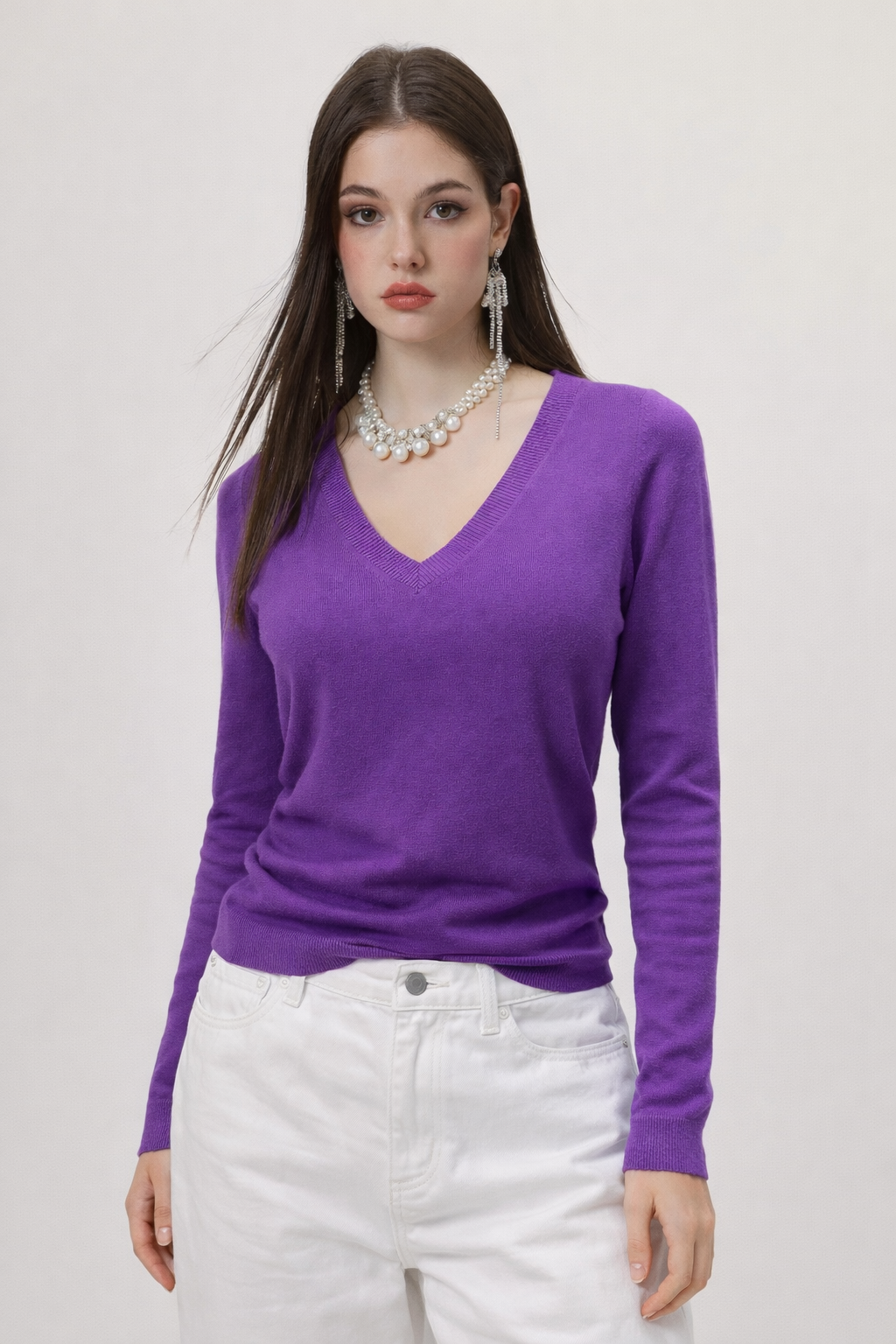 Purple full sleeves T-shirt