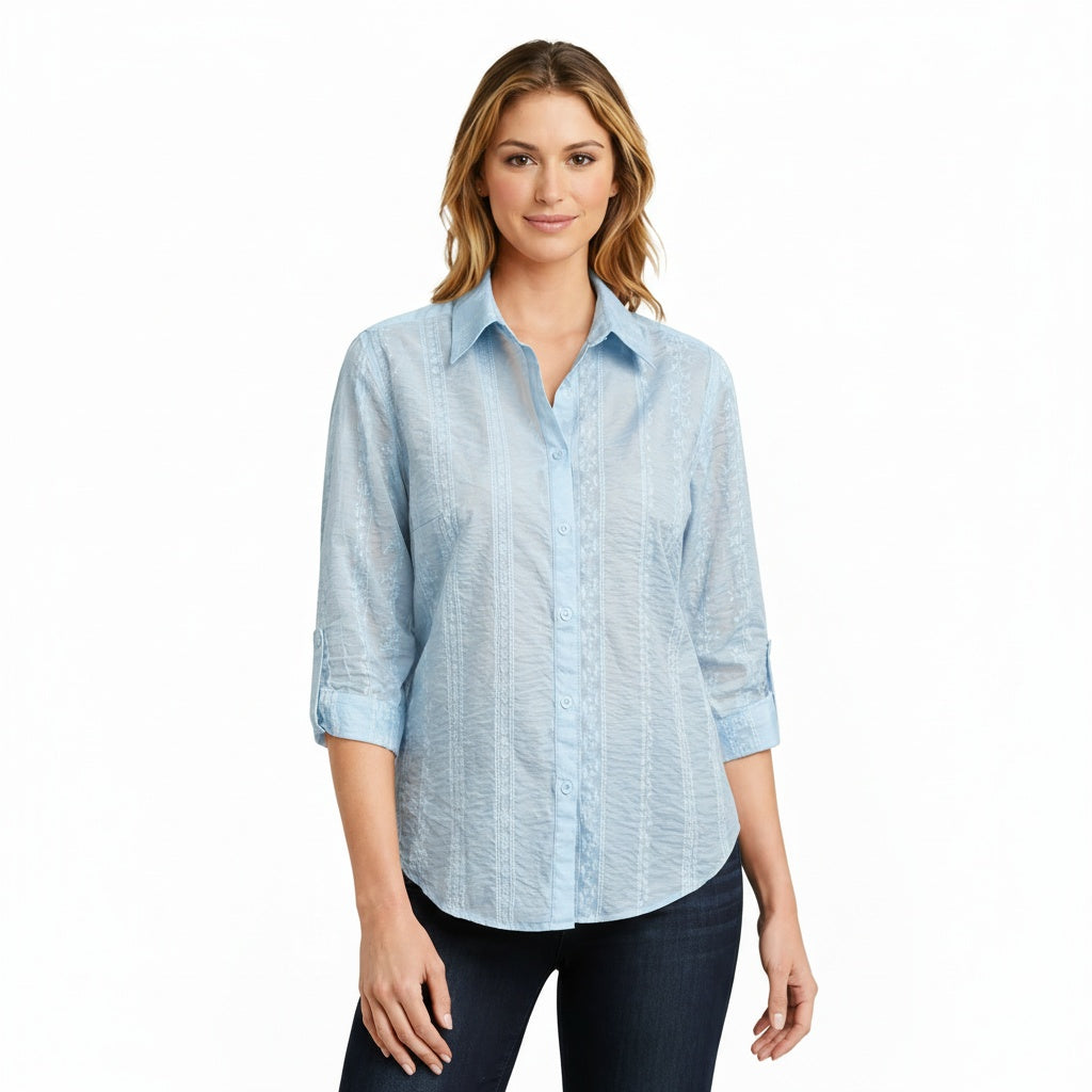 Soft Cotton sky blue women's Shirt