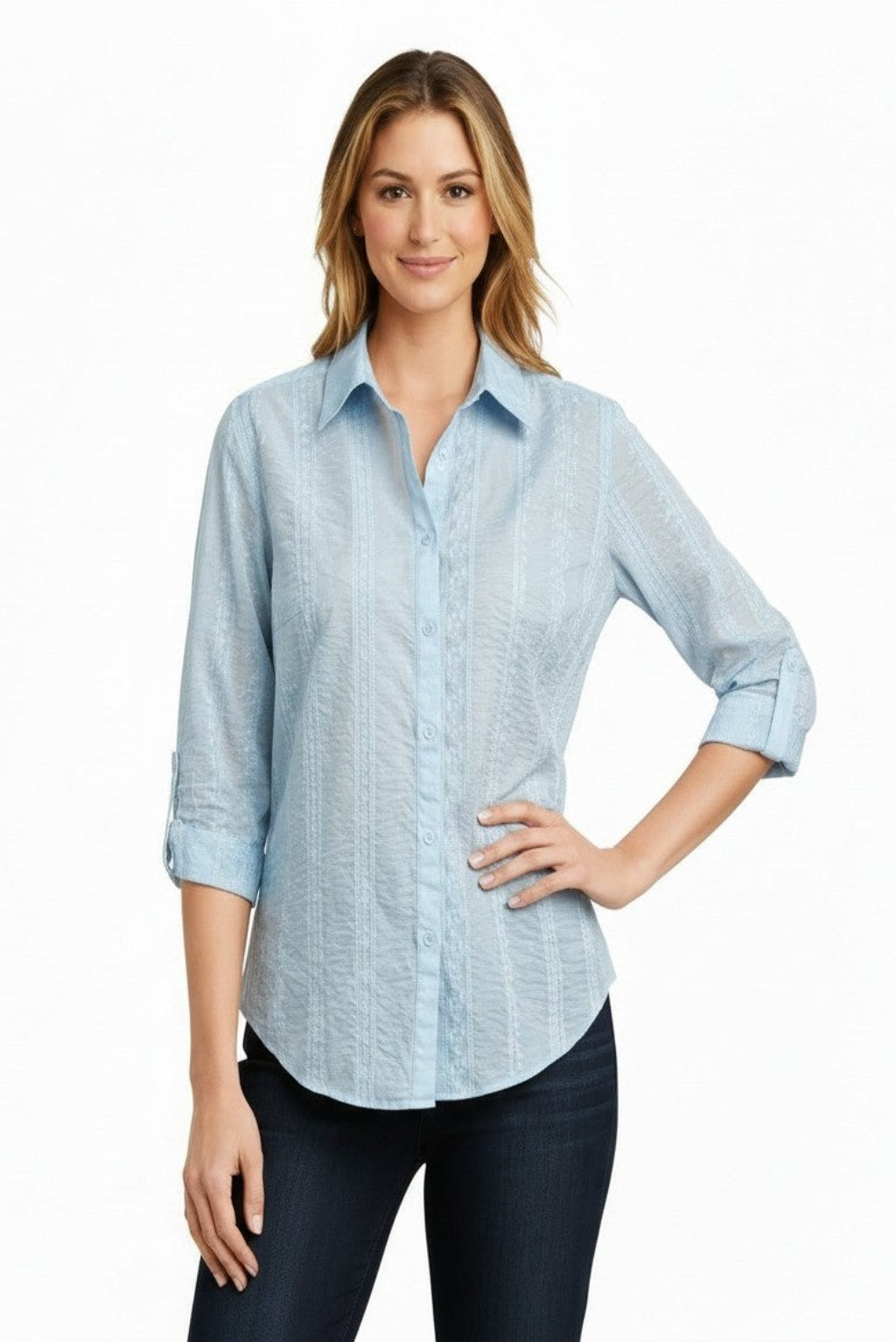 Soft Cotton sky blue women's Shirt