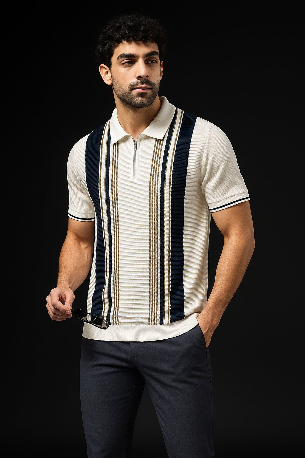 White & Blue Polo Shirt