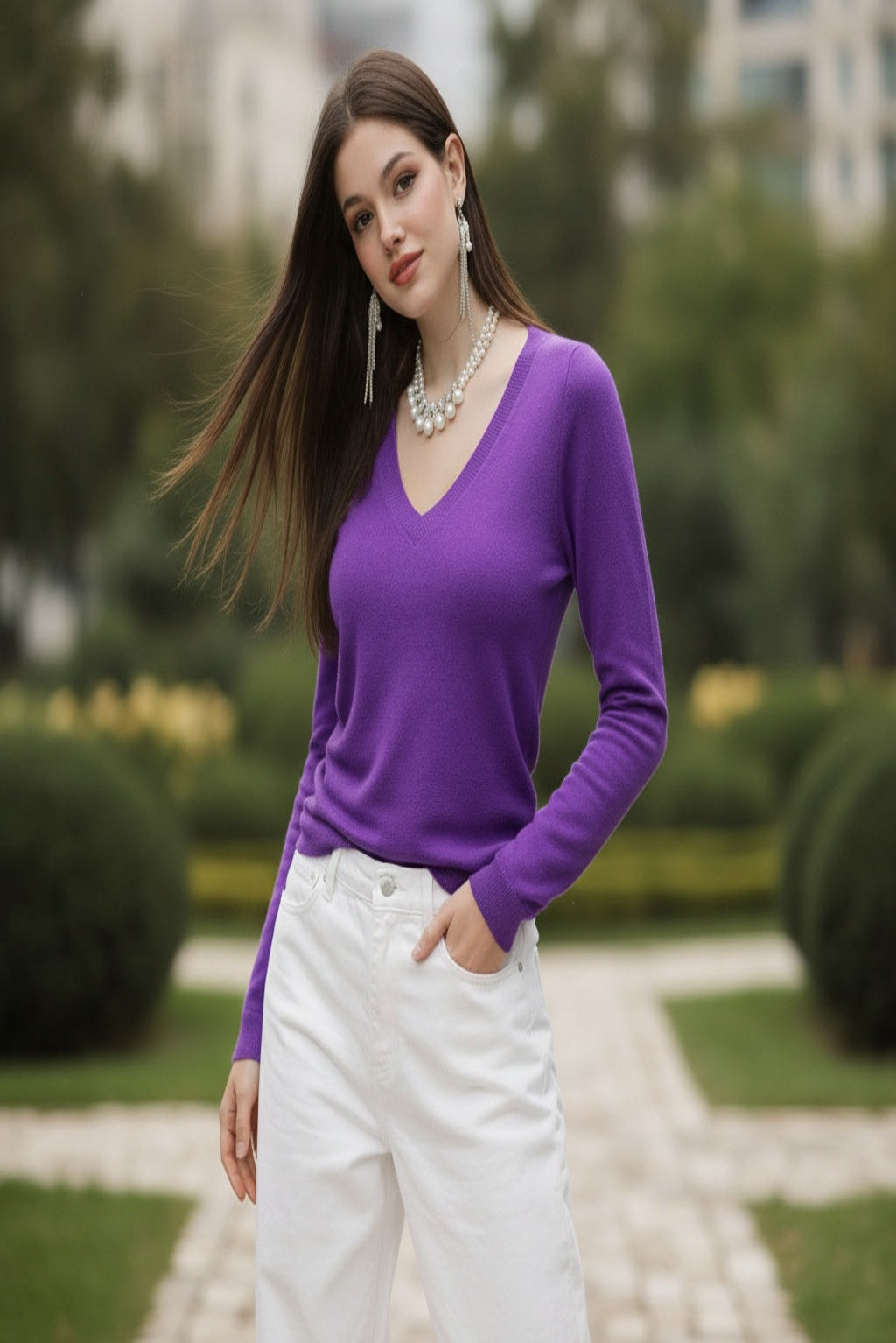 Purple full sleeves T-shirt